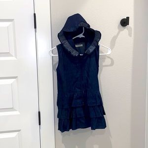 New Adorable Essentials Size 10 Ruffle Jean Denim Vest NWT like Sew Sassy Teen